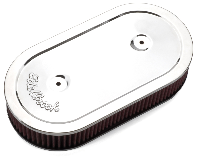 Edelbrock Air Cleaner Pro-Flo Series Oval Steel Top Cloth Element 13 5In X 7In X 3 5In Chrome thumbnail 5