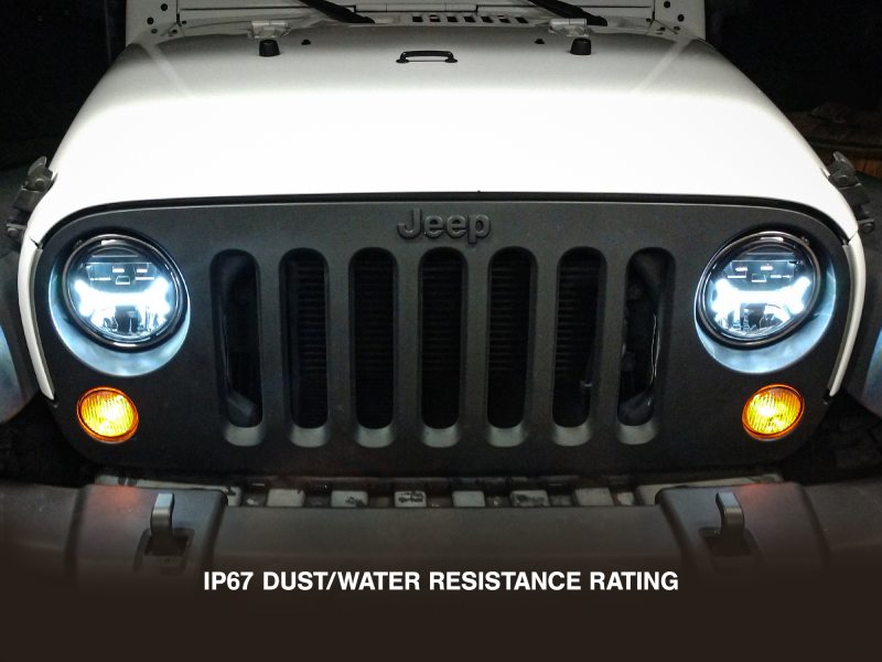 Raxiom 07-18 Jeep Wrangler JK LED Halo Headlights- Black Housing (Clear Lens) thumbnail 2