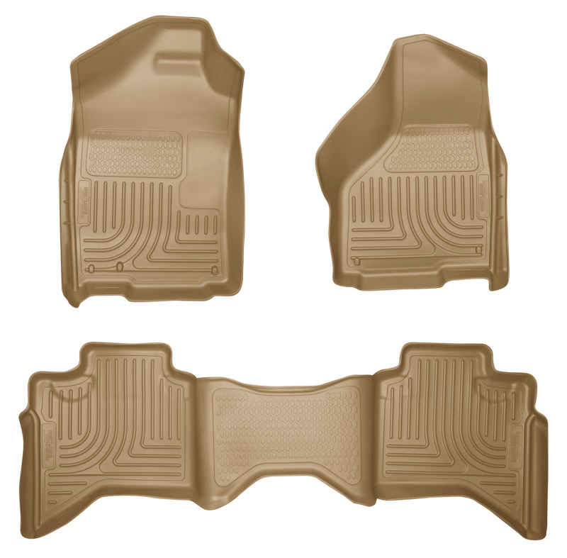 Husky Liners 03-08 Dodge Ram 1500/2500/3500 Quad Cab WeatherBeater Combo Tan Floor Liners thumbnail 5