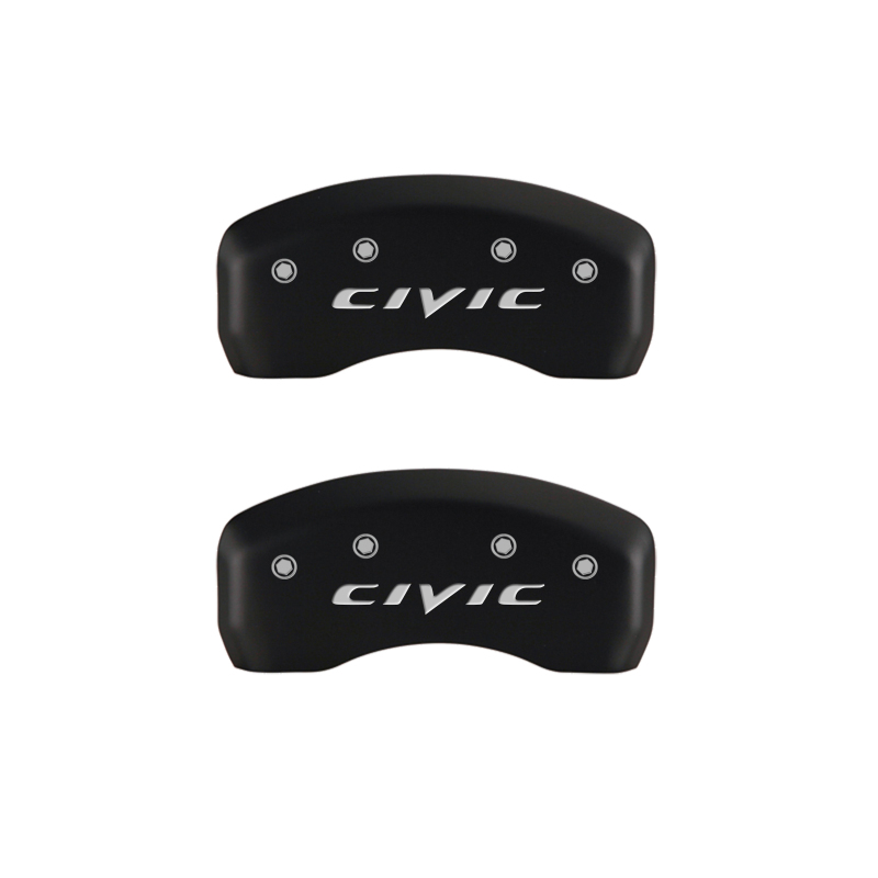 MGP 4 Caliper Covers Engraved Front Civic Engraved Rear 2015/CIVIC Red finish silver ch thumbnail 9