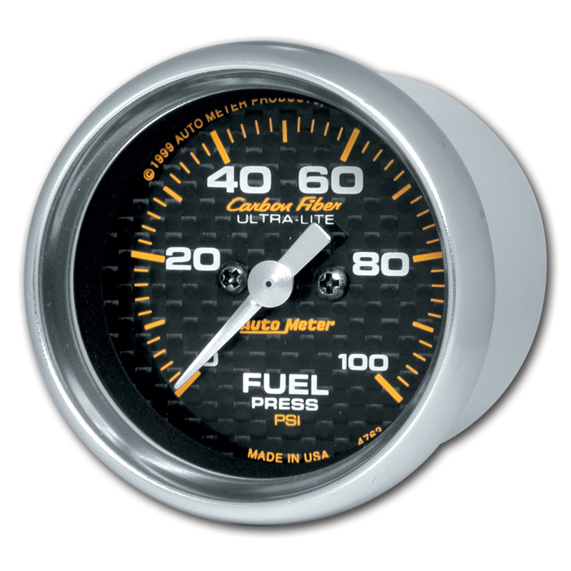 Autometer Carbon Fiber 52mm 100 PSI Electronic Fuel Pressure Gauge thumbnail 4