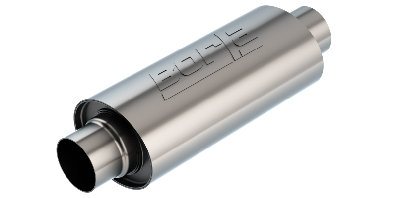 Borla Universal Muffler 5in. x 6.25in. X 13.5in. Body 18.5in. OAL 3in I.D. In/Out Brushed T-304 thumbnail 2