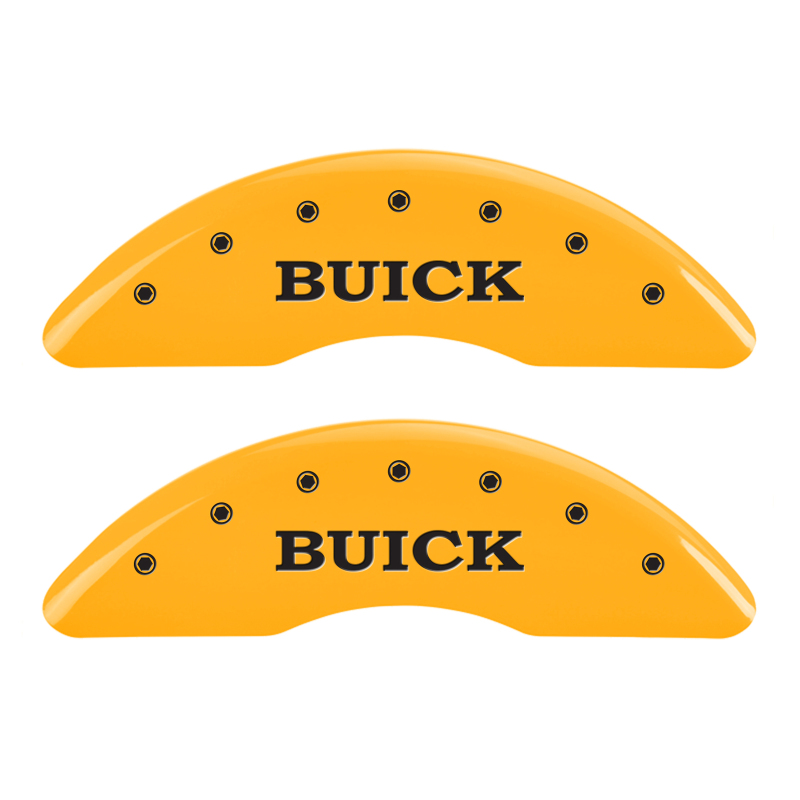 MGP 4 Caliper Covers Engraved Front Buick Rear Yellow Finish Black Char 2015 Buick Regal thumbnail 6
