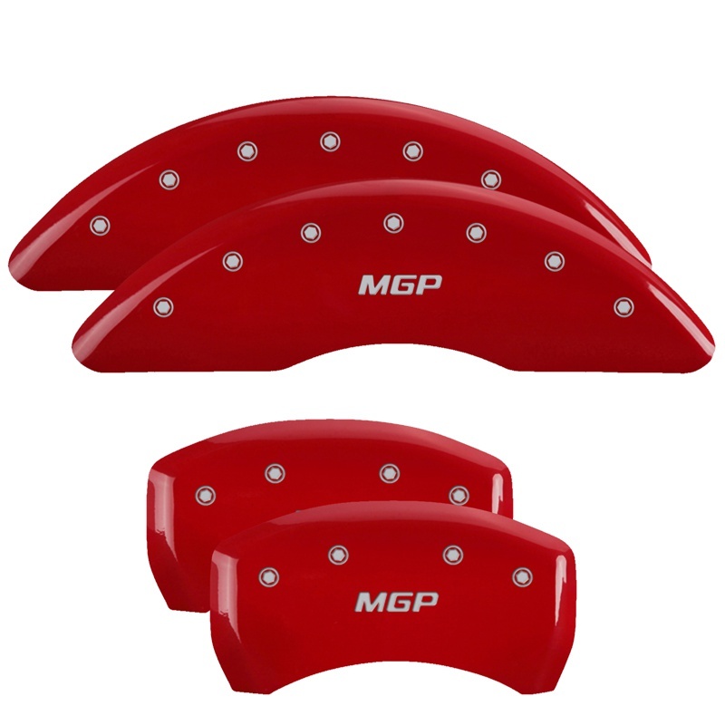 MGP 4 Caliper Covers Engraved Front & Rear MGP Red Finish Silver Characters 2017 Cadillac CT6 thumbnail 7