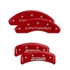 MGP 4 Caliper Covers Engraved Front Gen 4/Camaro Engraved Rear Gen 4/Z28 Red finish silver ch thumbnail 9