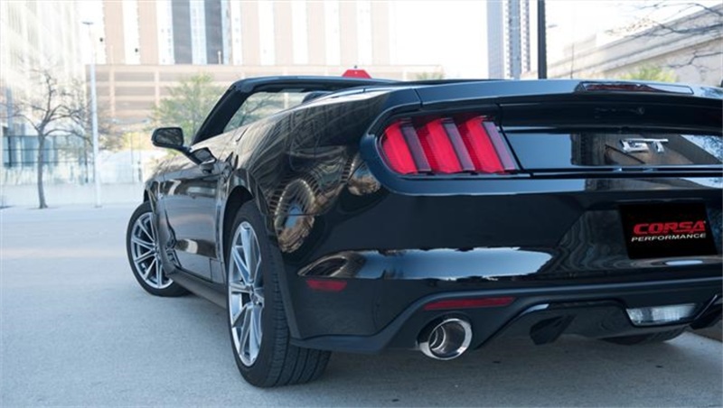 Corsa 2015-2017 Ford Mustang GT Convertible 5.0L V8 Polished Xtreme Dual Rear Exit Exhaust thumbnail 9