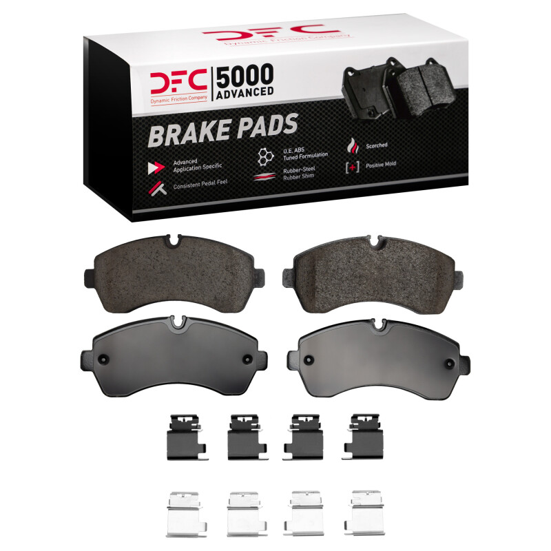 DFC 19-25 Freightliner Sprinter 1500 Front 5000 Advanced Low Metallic Brake Pads and Hardware Kit