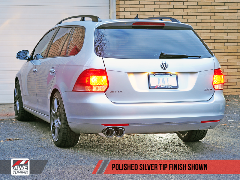 AWE Tuning Mk5 Jetta Mk6 Sportwagen 2.5L Touring Edition Exhaust - Diamond Black Tips thumbnail 2