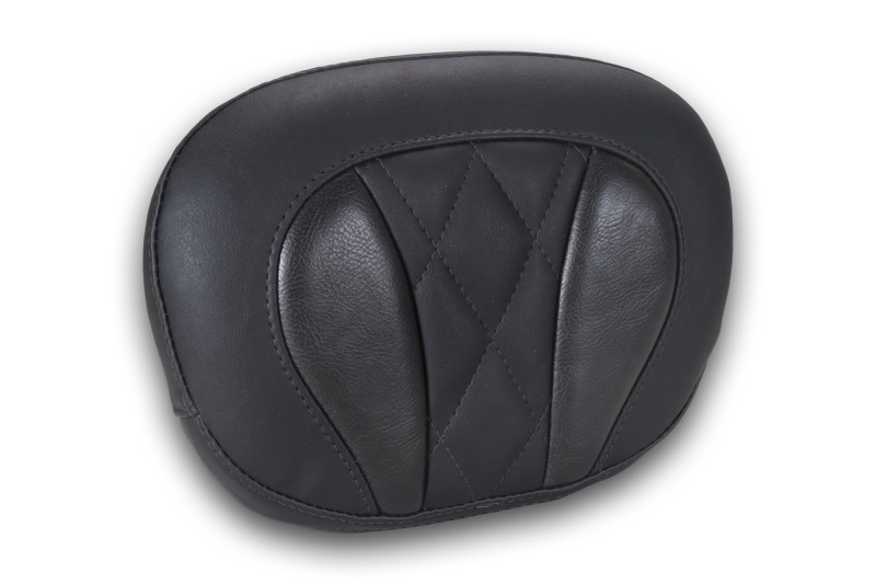 Mustang Deluxe Diamond Touring Sissy Bar Pad Black w/Black Thread