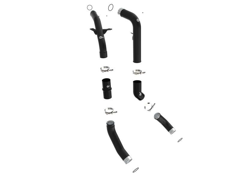 BladeRunner 2-1/2 IN & 3 IN Aluminum Hot and Cold Charge Pipe Kit Black