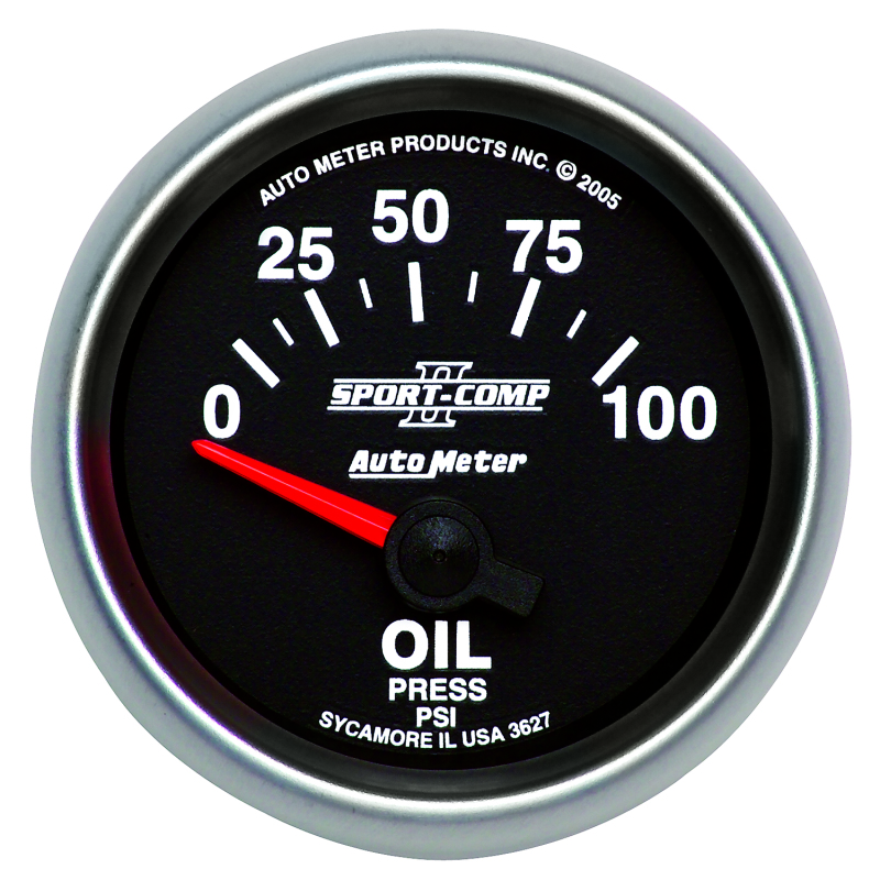 Autometer Sport-Comp II 52mm 0-100 PSI Short Sweep Electronic Oil Pressure Gauge thumbnail 4