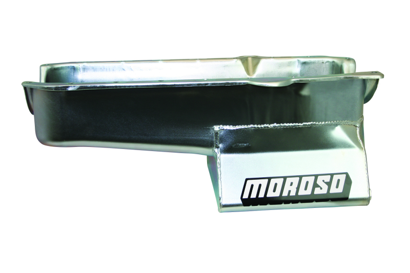 Moroso 1986+ Chevrolet SBC (w/1 Piece Rear Main Seal) Wet Sump 7qt 8.25in Steel Oil Pan - Black thumbnail 6
