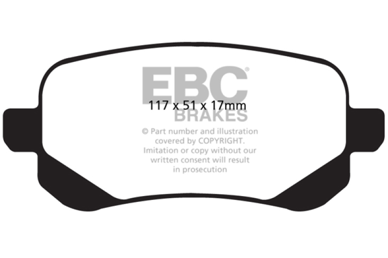 EBC 08-11 Chrysler Town & Country 3.3 Greenstuff Rear Brake Pads thumbnail 3