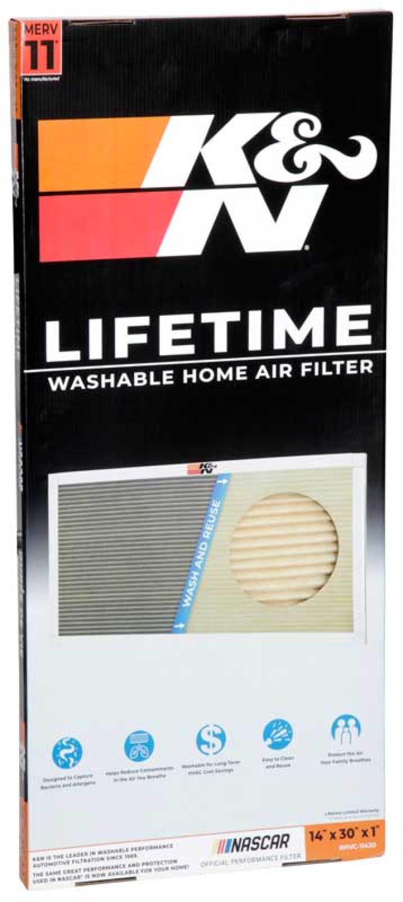K&N HVAC Filter - 14 x 30 x 1 thumbnail 2