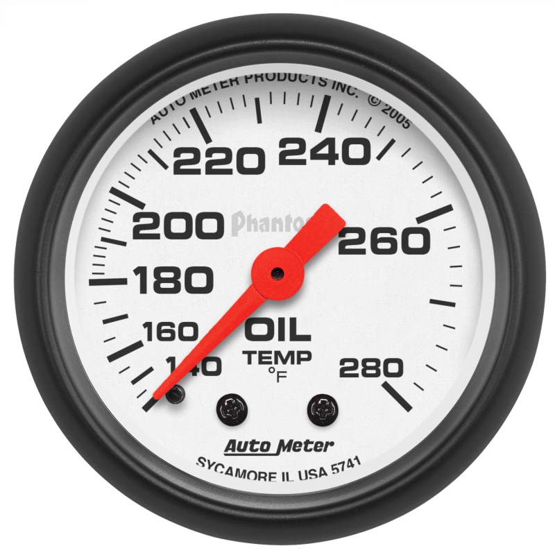 Autometer Phantom 52mm 140-280 Deg F Mechanical Oil Temperature Gauge thumbnail 2