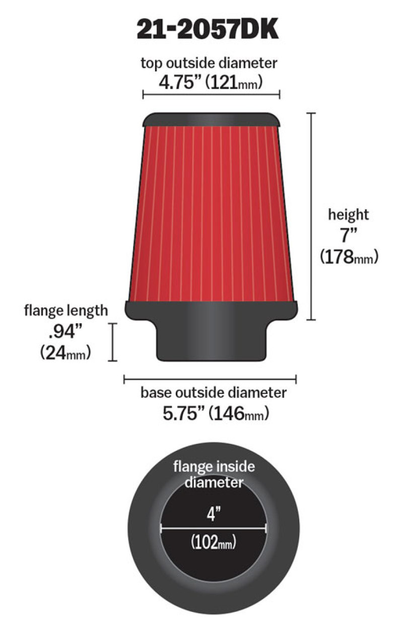 AEM Dryflow 4in x 7in Dryflow thumbnail 4