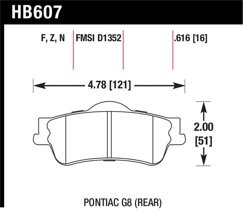 Hawk 08-09 Pontiac G8 3.6 Base/6.0 HPS Street Rear Brake Pads
