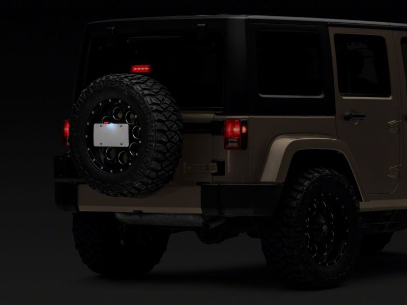 Raxiom 07-18 Jeep Wrangler JK Axial Series License Plate Bracket w/ LED Brake Light thumbnail 3