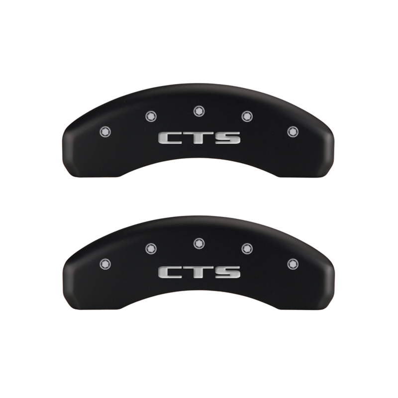 MGP 4 Caliper Covers Engraved Front Cursive/Cadillac Engraved Rear CTS Red finish silver ch thumbnail 7
