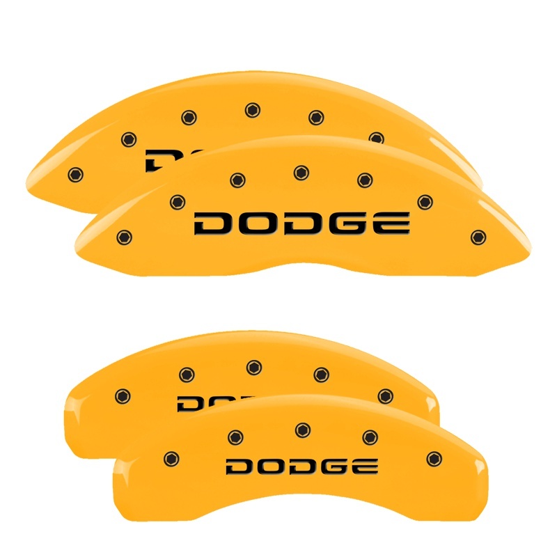 MGP 4 Caliper Covers Engraved Front & Rear Ram Yellow Finish Black Char 2007 Dodge Durango thumbnail 6