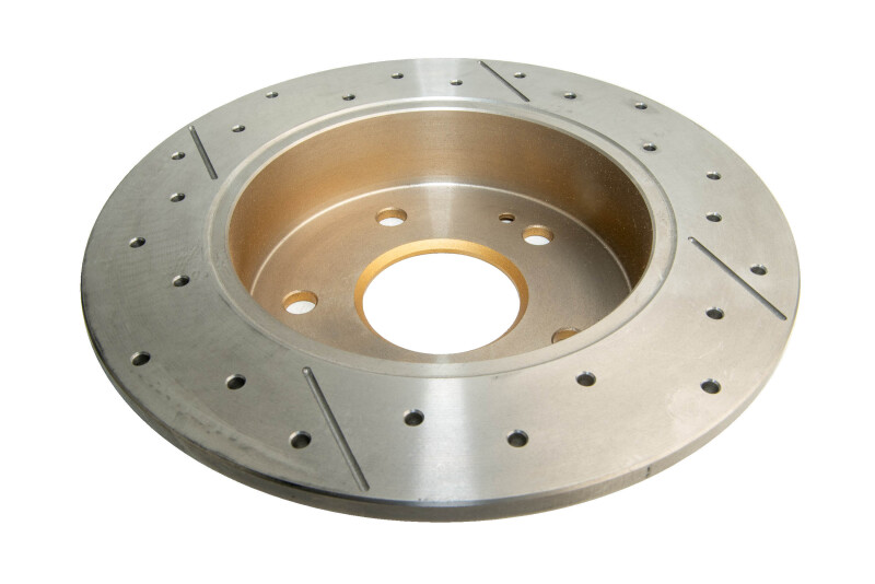 DBA 97-03 Honda Accord 3.0L Rear Drilled & Slotted Rotor (w/Gold Hat)