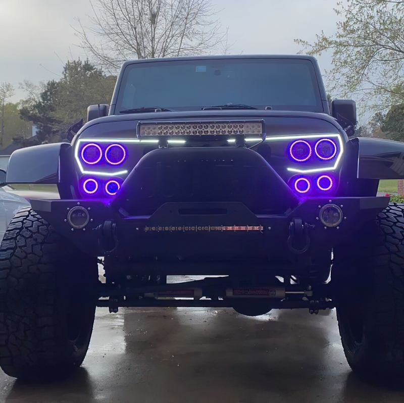 Oracle Vector Jeep Wrangler JK Grille Halo Kit - ColorSHIFT w/ BC1 Controller thumbnail 9