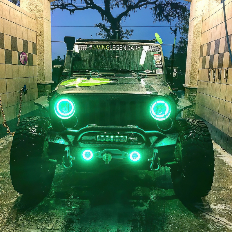 Oracle Jeep Wrangler JK 07-18 LED Waterproof Fog Light Kit - ColorSHIFT thumbnail 5