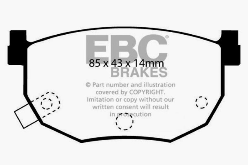 EBC 88-02 Nissan 240SX/Silvia S13/S14/S15 Yellowstuff Rear Brake Pads thumbnail 4