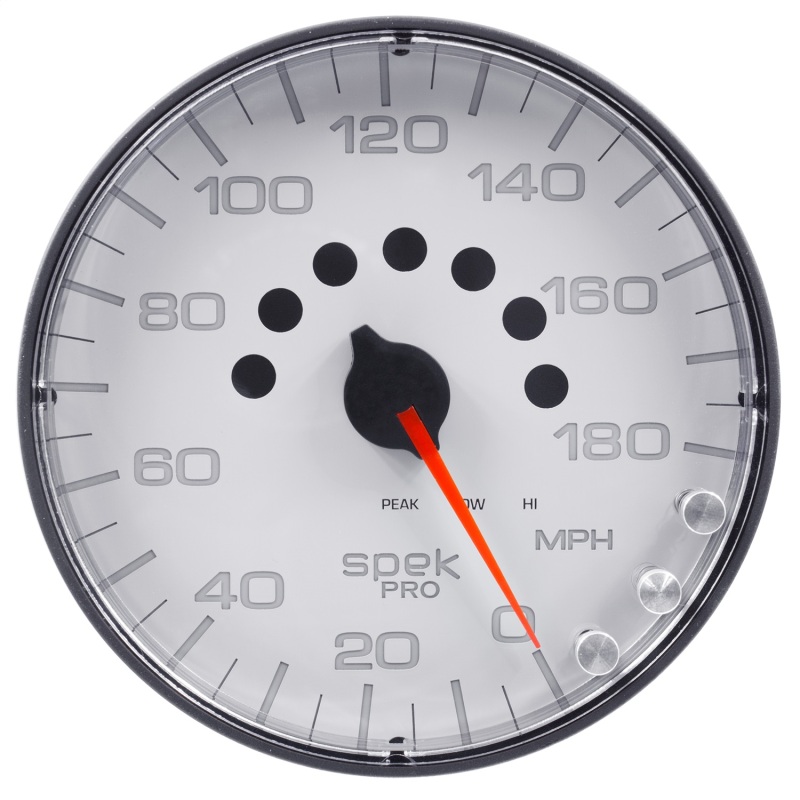 Autometer Spek-Pro Gauge Speedometer 5in 180 Mph Elec. Programmable White/Black thumbnail 6