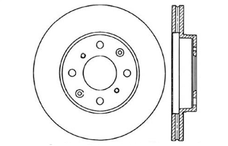 StopTech 96-00 Honda Civic DX/HX Coupe/90-00 Civic DX/LX Sedan Slotted & Drilled Right Front Rotor thumbnail 3