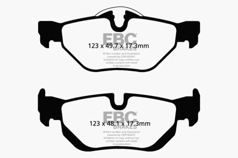 EBC 13+ BMW X1 2.0 Turbo (28i) Yellowstuff Rear Brake Pads thumbnail 7