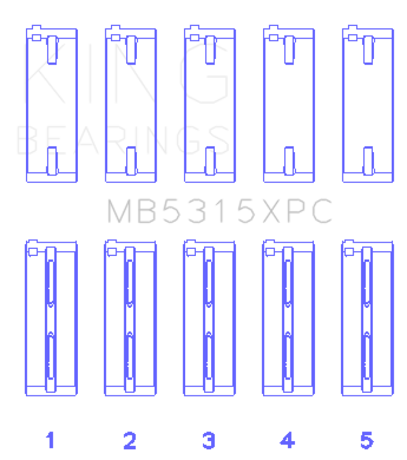 King 1992+ Mitsubishi 4G63/4G64 EVO I-IV (Size .026) Coated Performance Main Bearing Set thumbnail 2