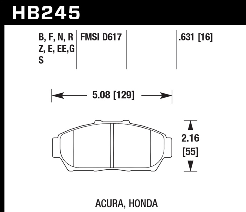 Hawk 94-01 Acura Integra (excl Type R) HPS Street Front Brake Pads thumbnail 5