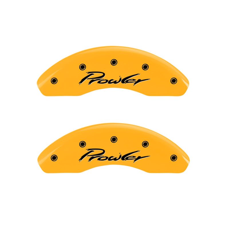 MGP 4 Caliper Covers Engraved Front & Rear 97-02 Chrysler Prowler Yellow Finish Black Prowler Logo thumbnail 5