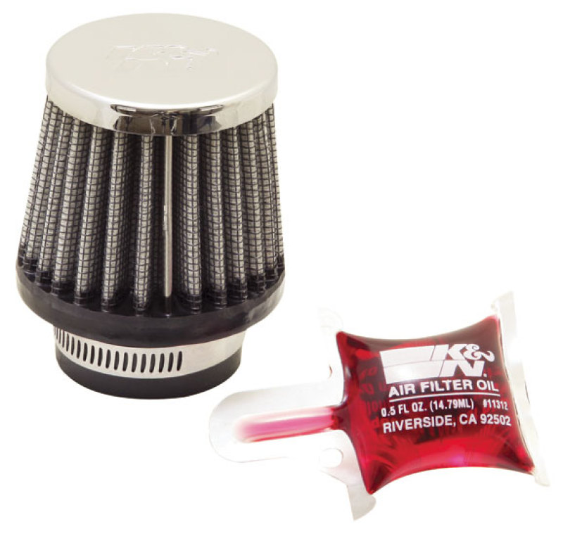 K&N Universal Chrome Filter 1 3/8 inch FLG / 2 1/2 inch Base / 2 inch Top / 2 1/4 inch Height
Universal Clamp-On A
Clamp-on Air Filter