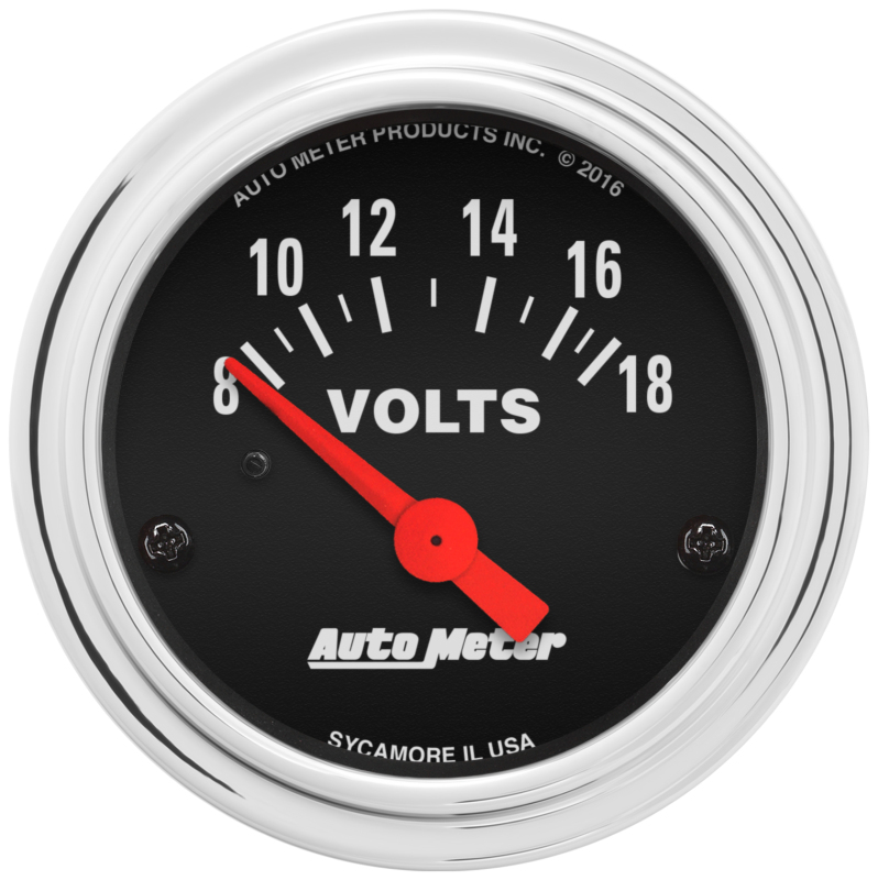 Autometer Traditional Chrome 52mm 8-18 Volts Short Sweep Electrical Voltmeter thumbnail 5