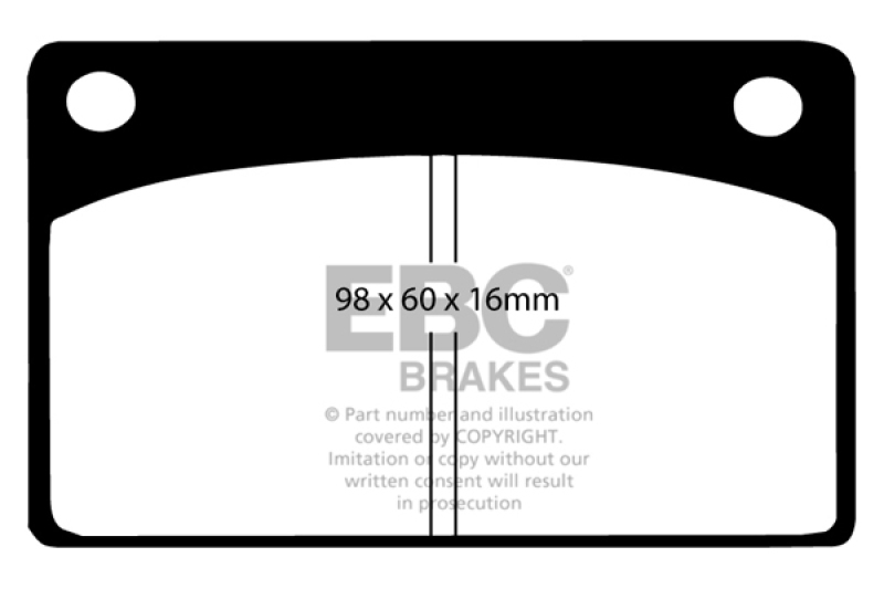 EBC 66-68 Volvo 140 1.8 Greenstuff Front Brake Pads thumbnail 2