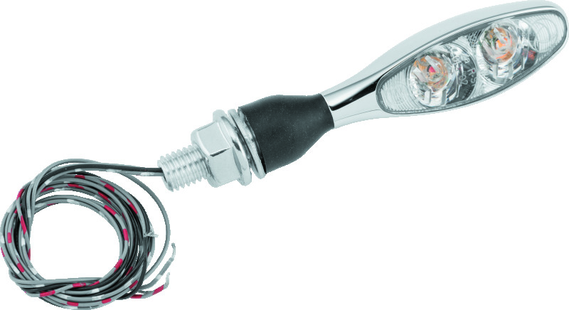Kuryakyn Micro 1000 Dual Function Clear Lens Red/Red/Amber Chrome