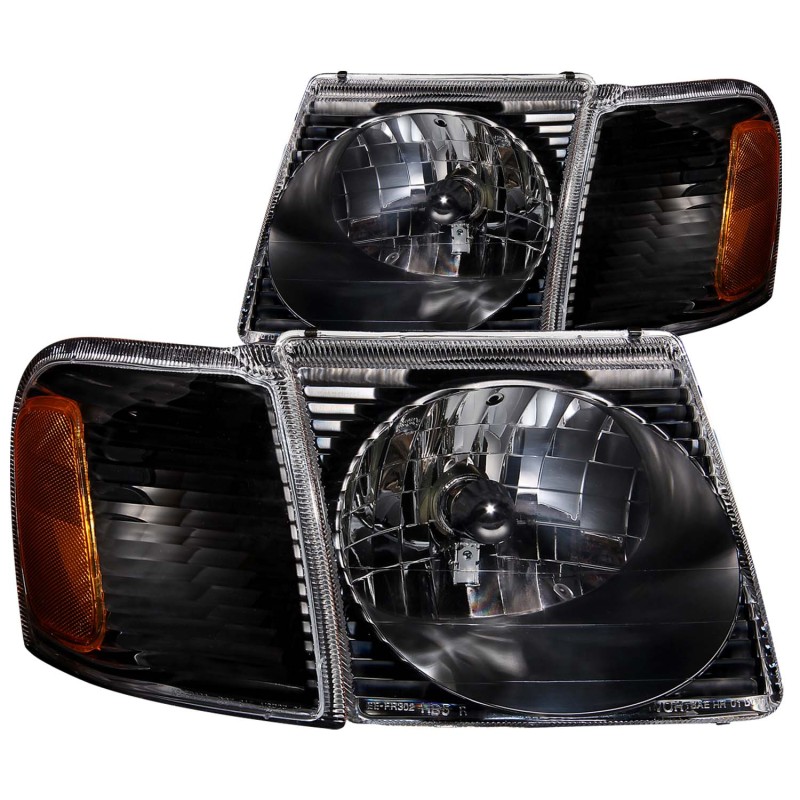 ANZO 2001-2005 Ford Explorer Crystal Headlights Black thumbnail 3