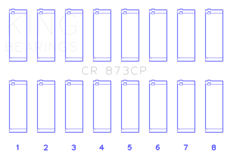 King Engine Bearings GM 379/395 16V (Size .026) Connecting Rod Bearings (Set of 8) thumbnail 4