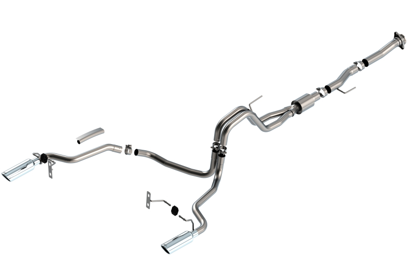 Borla F-150 2021 5.0L 2dr RC SB (122.8 WB) XL/XLT 3/2.25 SRE Cat-Back ATAK Chrome Tips thumbnail 2