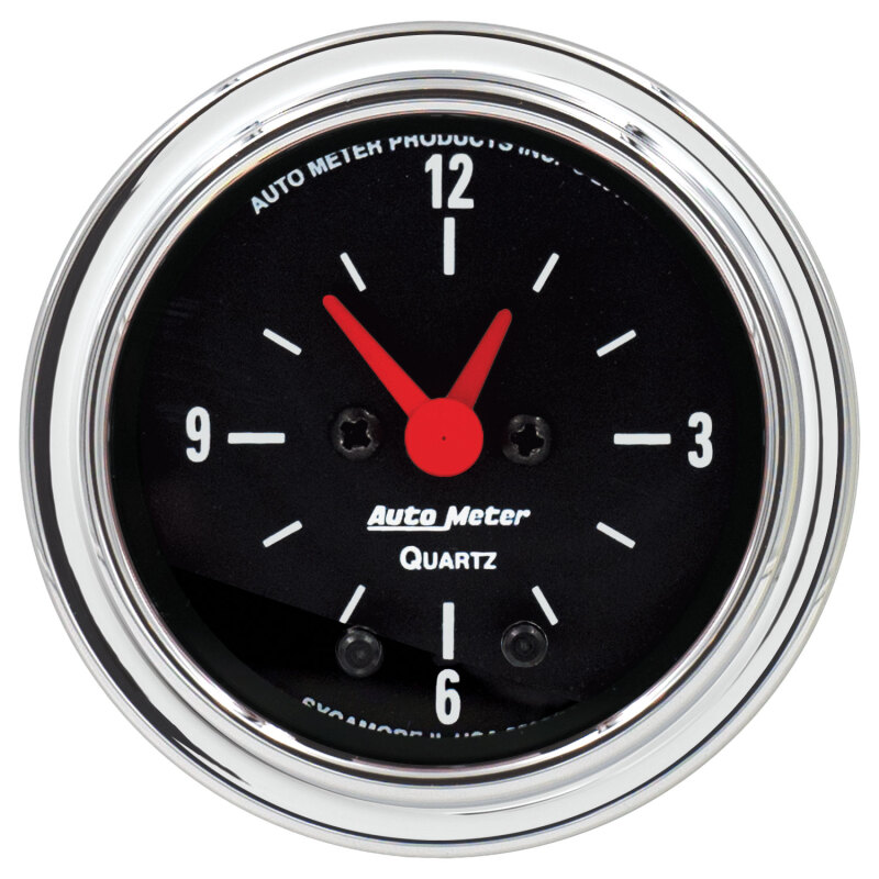 Autometer Traditional Chrome 2-1/16in 12HR Analog Clock Gauge