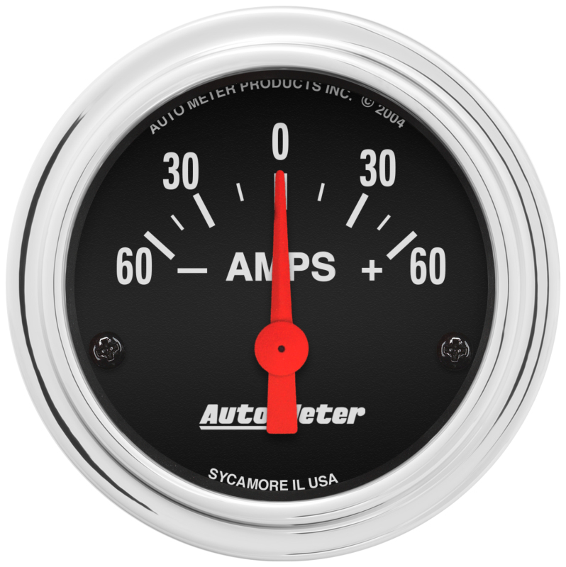 Autometer Traditional Chrome Electrical Ammeter 2 1/6in 60A Gauge thumbnail 4