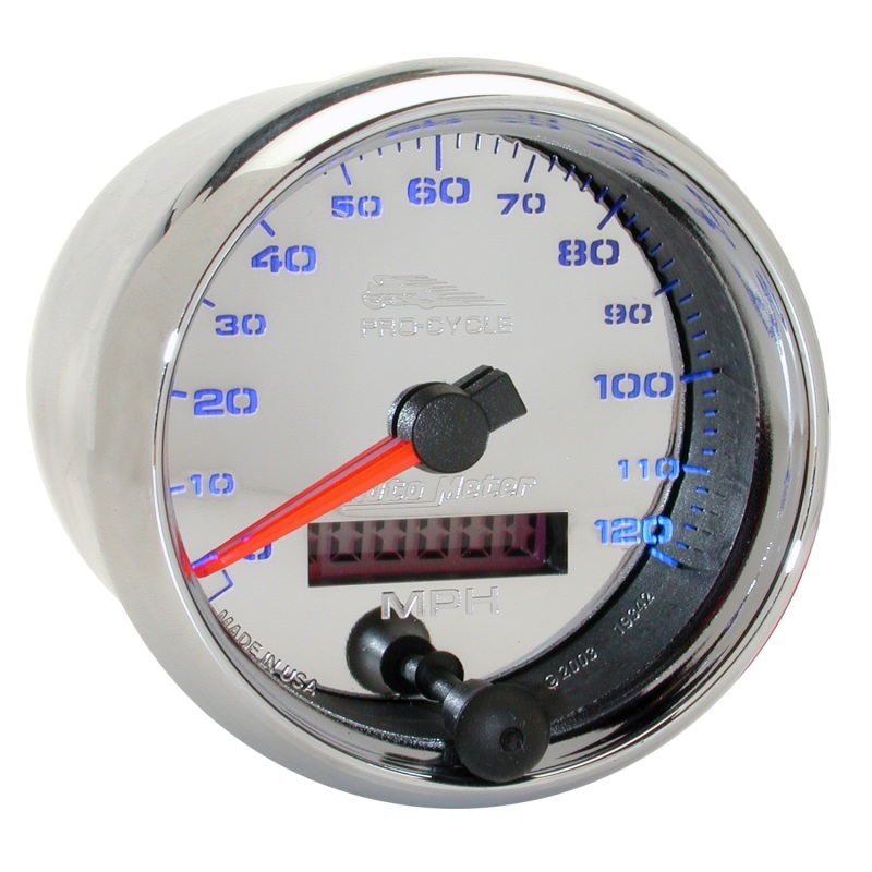 Autometer Pro-Cycle Gauge Speedo 2 5/8in 120 Mph Elec Chrome thumbnail 5