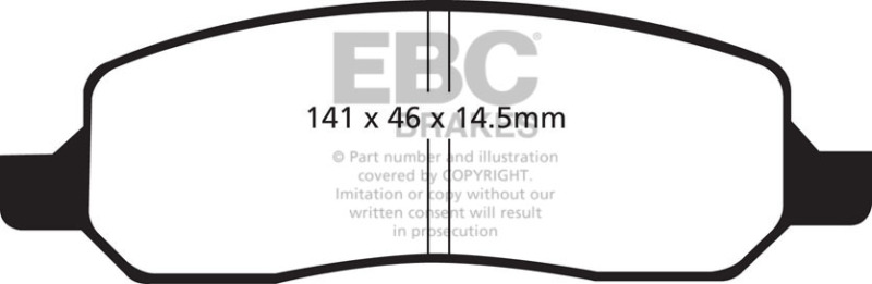 EBC 06-09 Buick Lucerne 3.8 Ultimax2 Rear Brake Pads thumbnail 6