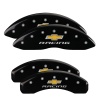 MGP 4 Caliper Covers Engraved Front & Rear Chevy Racing Black Finish Silver Char 2016 Chevrolet SS thumbnail 8