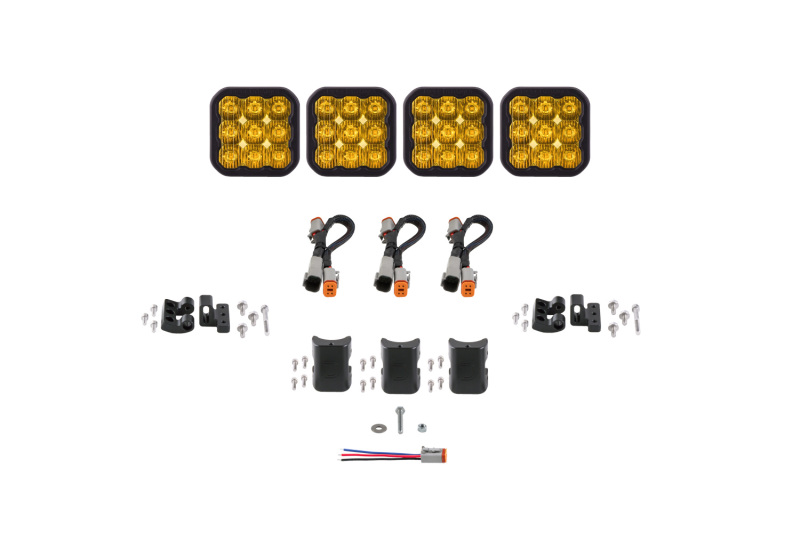 Diode Dynamics SS5 Sport Universal CrossLink 4-Pod Lightbar - Yellow Driving thumbnail 2