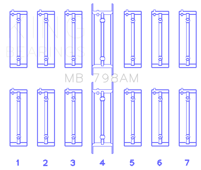King Engine Bearings BMW M20B20-23-25-27 / M50B25 / M52B20-25-28 (Size 0.25) Main Bearing Set thumbnail 4