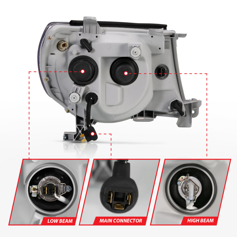 ANZO 2005-2011 Toyota Tacoma Projector Headlights w/ Halo Black thumbnail 9