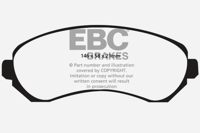 EBC 01-05 Buick Rendezvous 3.4 2WD Greenstuff Front Brake Pads thumbnail 6